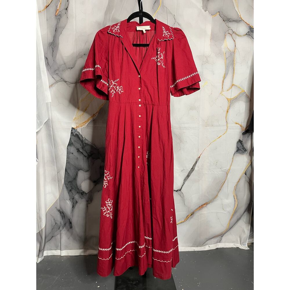 The Great. The Bridge Dress with Hanky Embroidered Size 0/XS